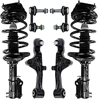 Vista 304 de Detroit Axle - Kit de puntales delanteros para Ford 2000-2004 Focus 2 puntales con muelle helicoidal 2 brazos de control inferiores con rótulas 2001