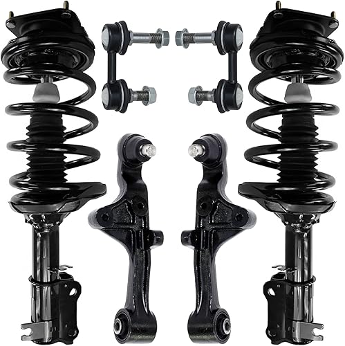 Miniatura 304 de Detroit Axle - Kit de puntales delanteros de 6 piezas para Chevrolet Aveo Aveo5 Pontiac G3 Wave, barra estabilizadora, varillas de acoplamiento