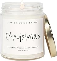 Vista 1 de Sweet Water Decor Vela perfumada de Navidad con aroma a canela, árboles, naranja y clavo - Vela de invierno perfumada - Velas de Navidad