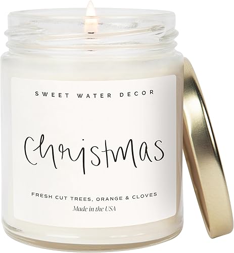Miniatura 27 de Sweet Water Decor Fraser Fir Candle - Evergreen, Cedar, Winter Holiday Scented Soy Christmas Candles for Home - 9oz Clear Jar, 40 Hour Burn Time
