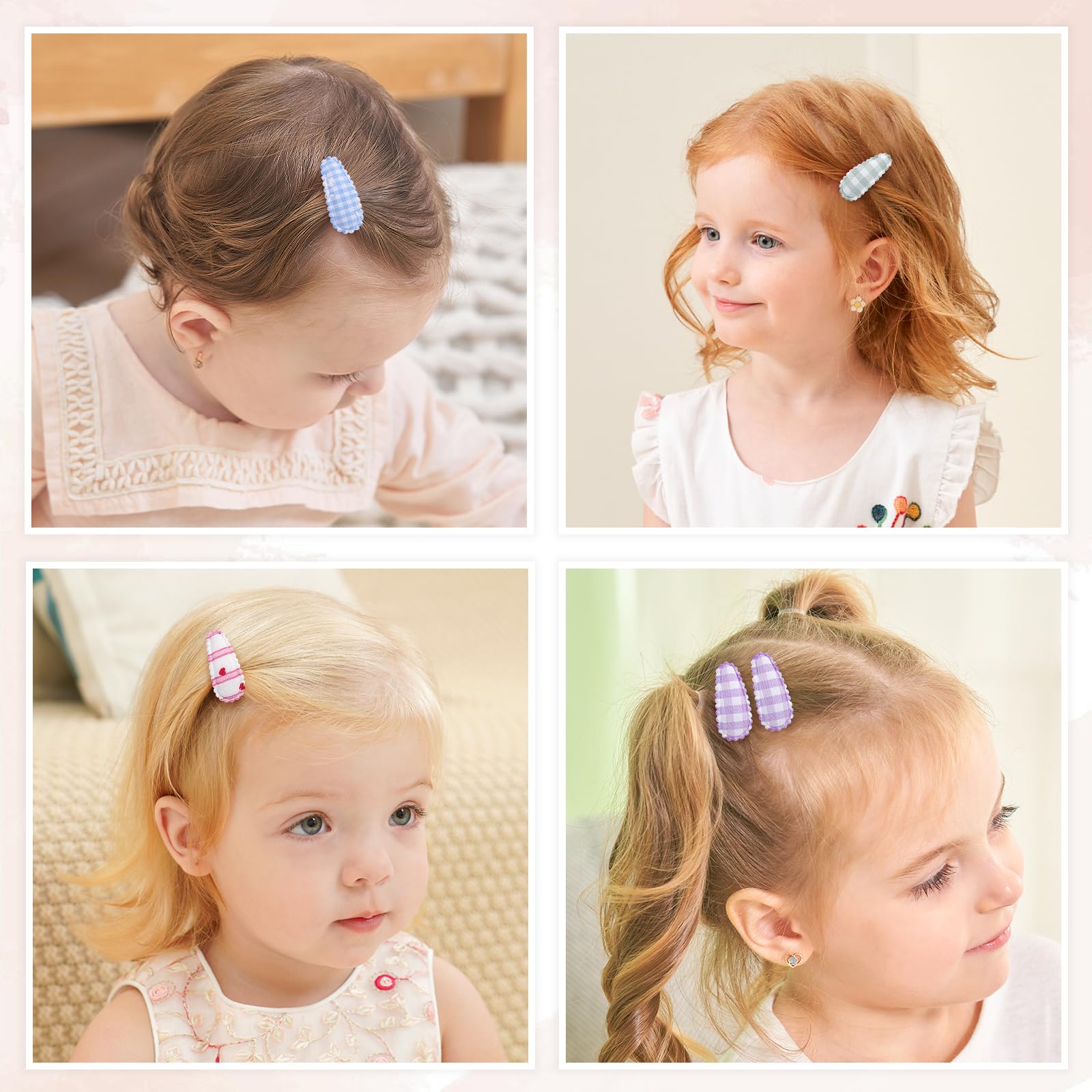 20 PCS barrettes à cheveux et pinces à cheveux pour bébé fille à imprimé floral de 1,5 pouces - Barrettes antidérapantes et accessoires de cheveux pour bébé - Cheveux fins
