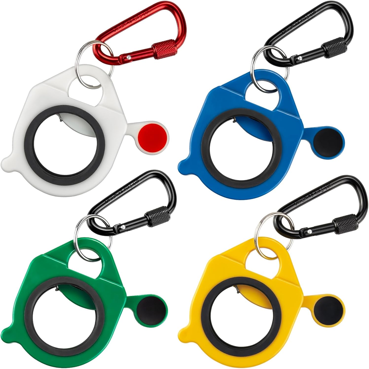 Zip Tie Holder, 4-Pack Assorted Colors WYGB Cable Tie Holder Reusable, No.6 Lock Carabiner, ABS Plastic, Outdoor Use, Ziptie Organizer Clip for Electrician Tool Belt Wrap Heavy Duty Storage