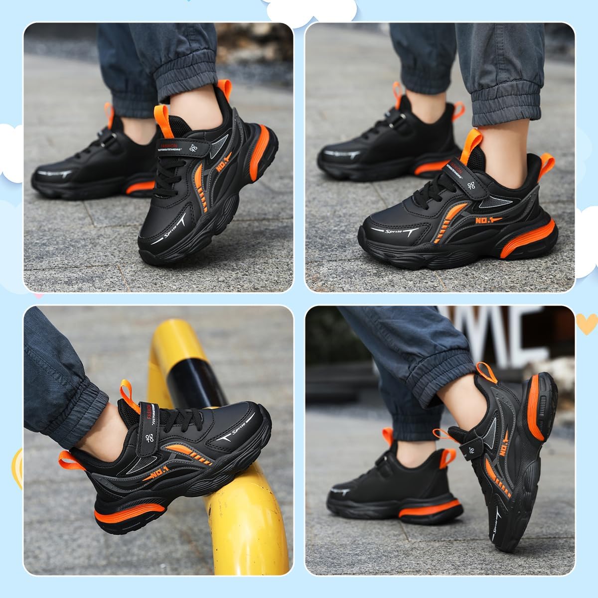 EGMPDA Boys Girls Shoes Kids Athletic Running Tennis Walking Lightweight Breathable Sneakers