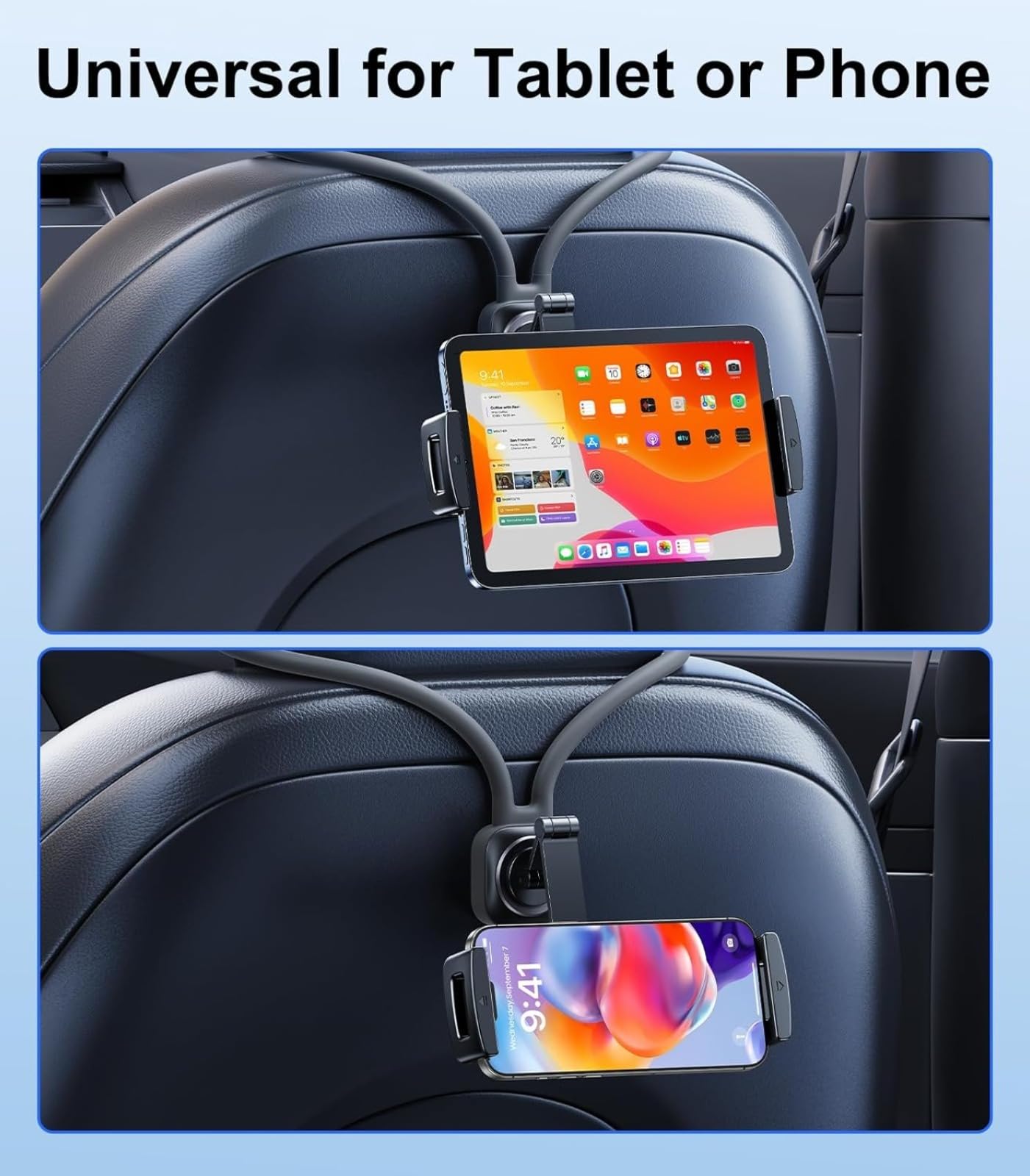 Support de tablette pour voiture Tesla, siège de sport, cassette ou siège haute performance - Support de tablette arrière pour siège sport - Fixation pour coussin de tête