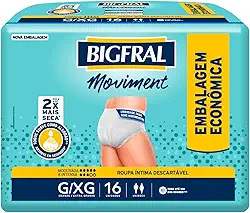 Roupa Íntima Bigfral Moviment G/XG 16 Unidades