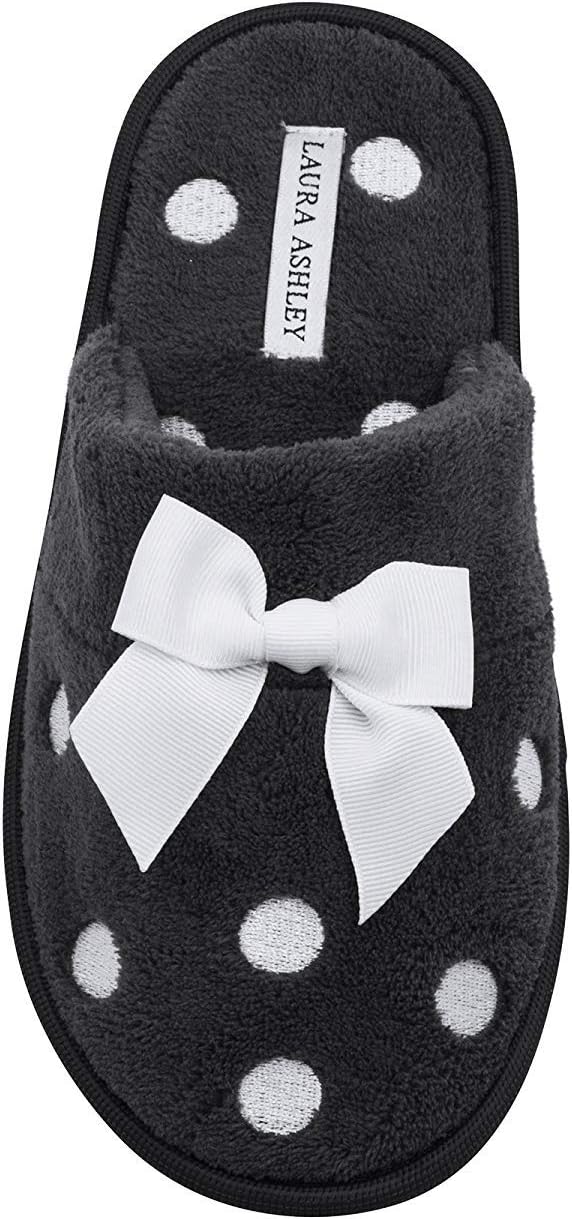 Ladies Embroidered Soft Terry Scuff Slipper