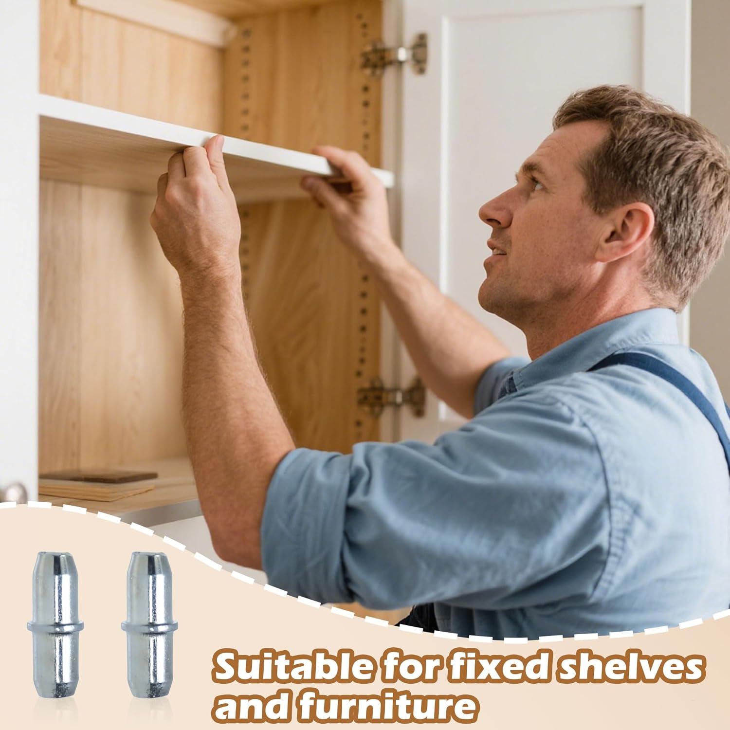 Shelf Pins Shelf Support Pegs, 10 Pcs Shelf Supports Pins 5mm Studs Push in Stainless Steel Cupboard Shelf Pegs Kitchen Cupboard Shelf Supports for Shelves Cabinets Brackets Office Furniture Kitchen