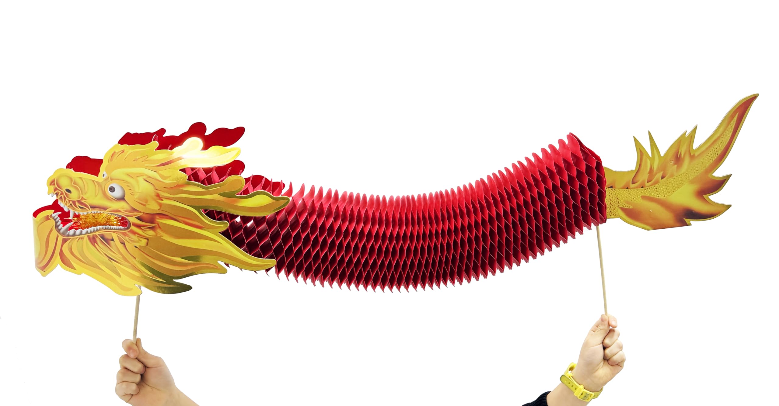 Marionnette dragon chinoise géante en papier 1,2 m de long – Décoration de cadeau de Nouvel An – Royaume-Uni