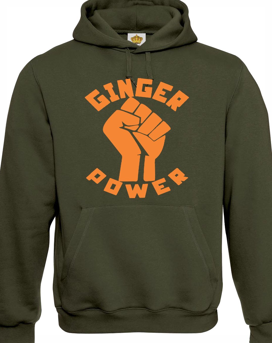 Crown Designs Ginger Power Unisex Hoodies for Men, Women & Teenagers - Military Green/Medium