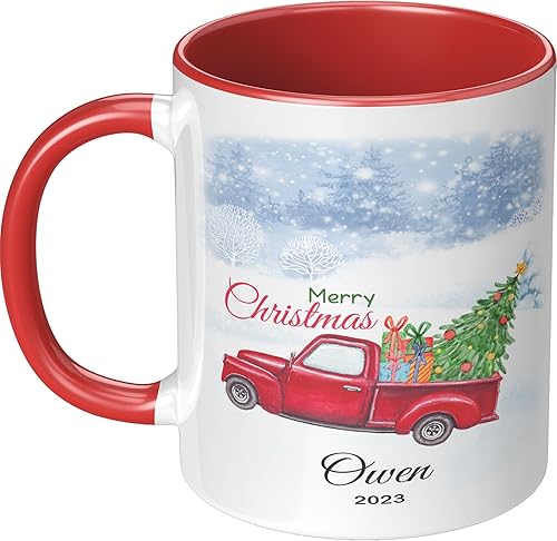 Miniatura 82 de Yeh Gift Tazas de Navidad personalizadas. Taza de café personalizada con tu nombre y nombre de miembro de la familia. Regalos familiares para Ver