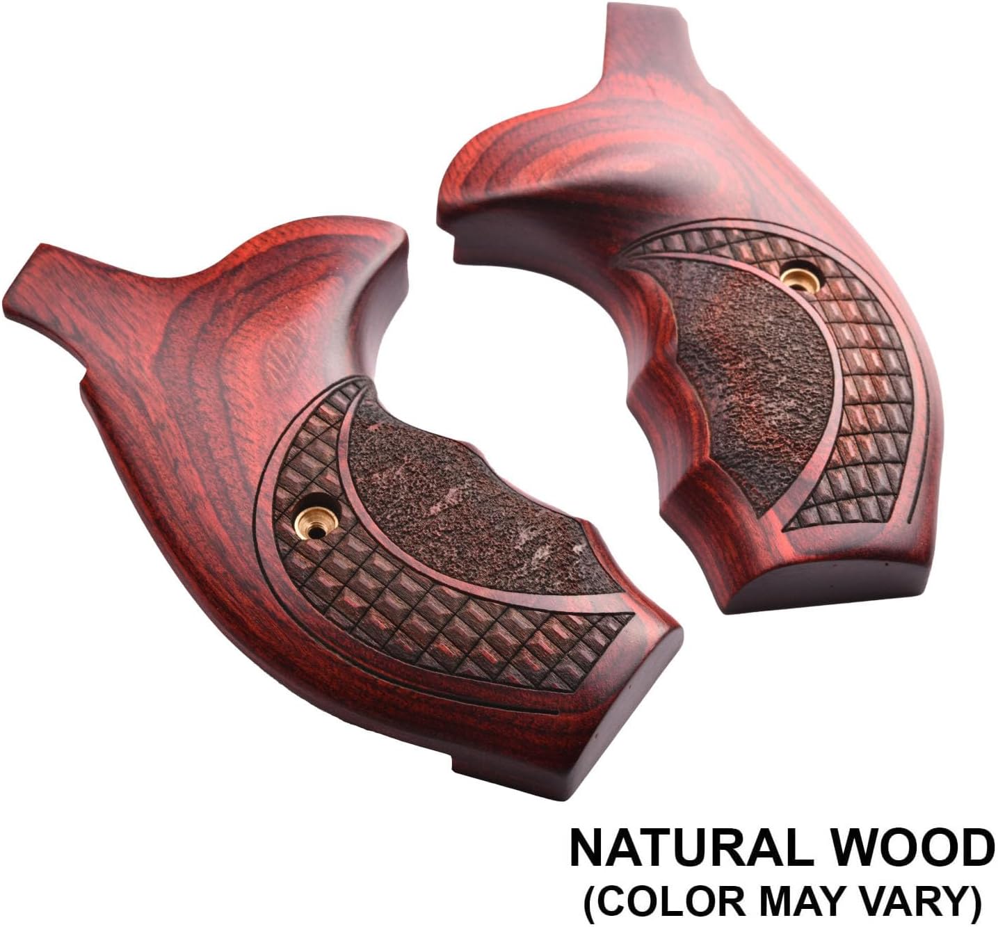 Altamont S&W N Round Combat Fingergroove Revolver Grip - Real Wood Gun Grips fit Smith and Wesson N Round Frame Revolvers - Made in USA