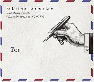 Colorful Images Old Style Personalized Package Shipping Labels, Add Names & Addresses, Set of 36 Easy Peel Flat Mailing Address Label Sheets, 3⅞” x 3⅜”, 1 Design