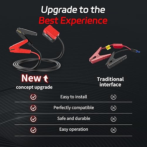 Miniatura 4 de Abrazaderas de cable de arranque de batería para Milwaukee M18 18V, 8 AWG 6.3 pies, cable de refuerzo automático para arrancar el cable de automóvil