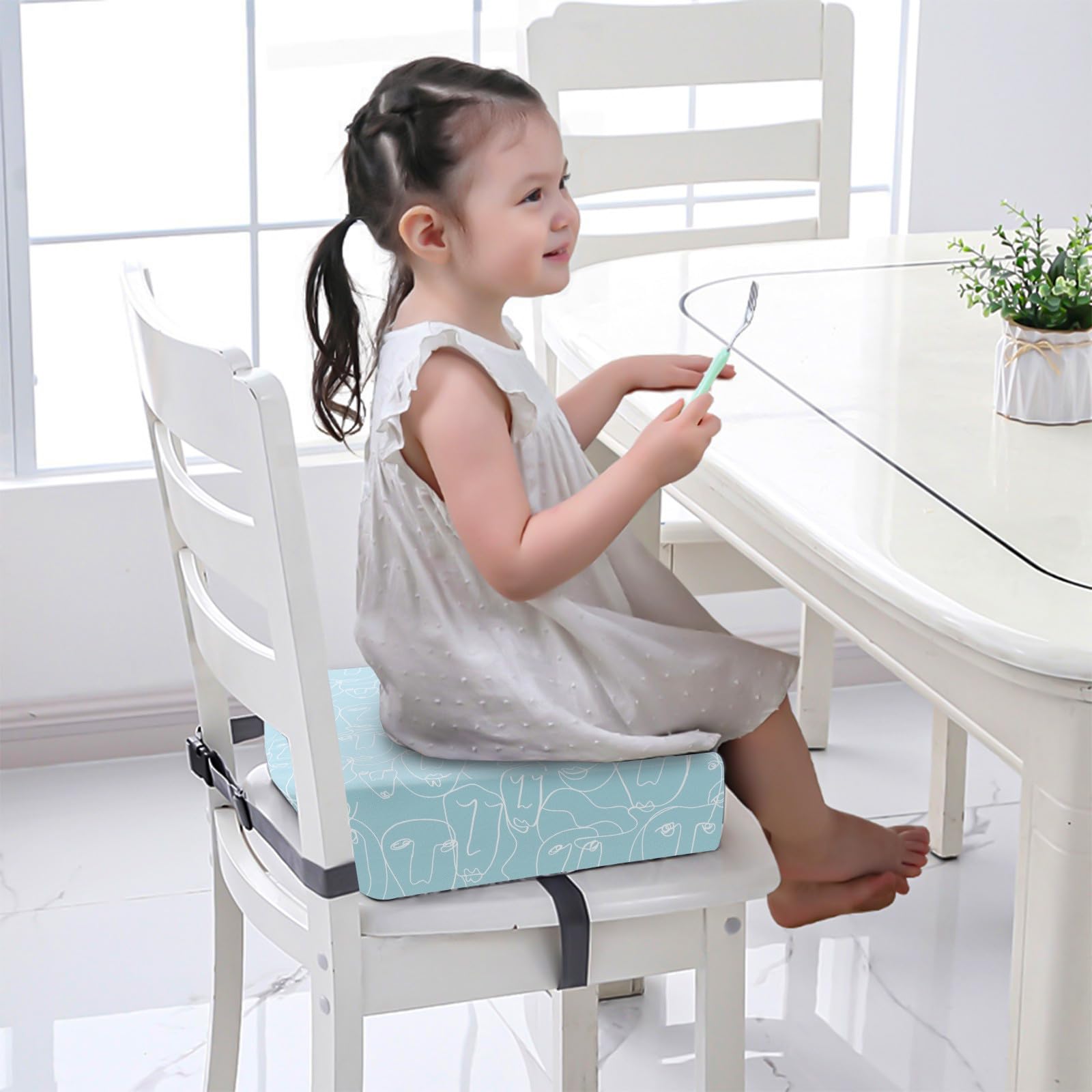 Silla, y Elevador Desmontable Portátil Cojín para Infantil Esponja Material Cómoda para Niños en Comedor