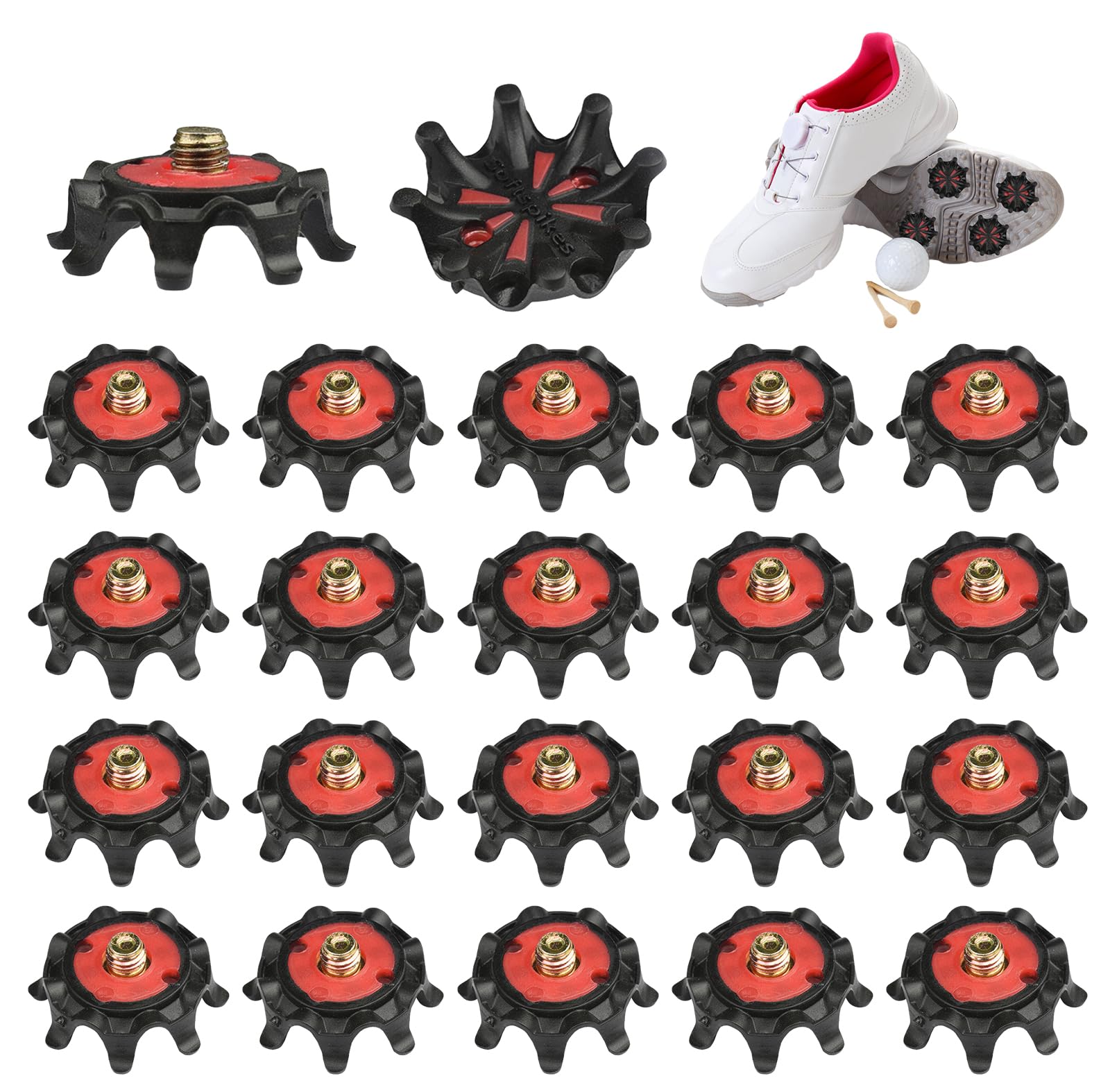 20 Piezas Tacos de Golf de Repuesto, Antideslizamiento Clavos de Zapatos de Golf, Picos en Zapatos de Golf Prácticos, Golf Shoe Spikes Replacements para Amantes del Golf, Fáciles de Instalar