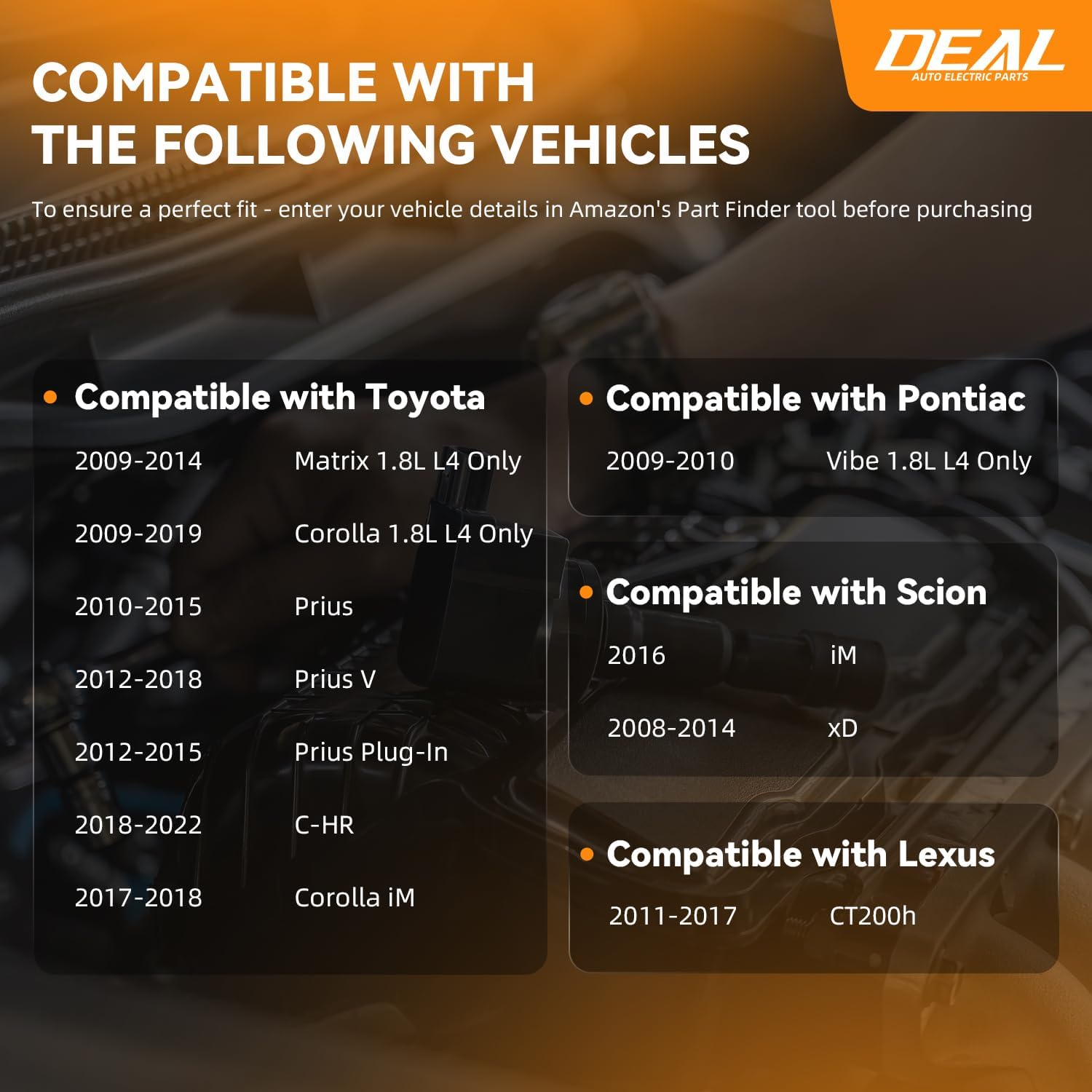 DEAL Set of 4 Ignition Coil Pack + Double Iridium Spark Plugs Compatible With 09-10 Vibe 09-14 Matrix 09-19 Corolla 1.8L L4 10-15 Prius 12-18 V 12-15 Plug-In 18-22 C-HR 16-18 iM 08-14 xD 11-17 CT200h