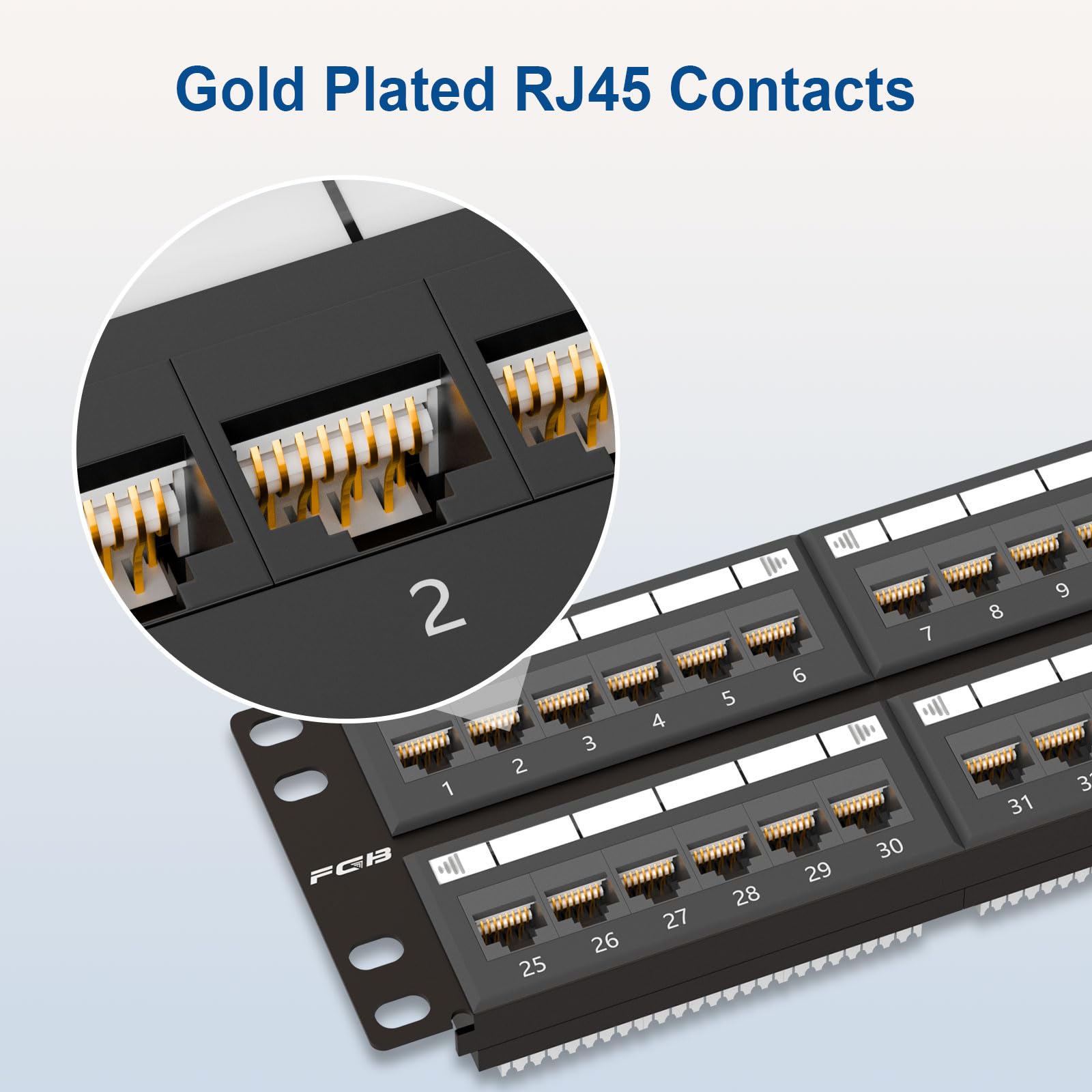 Amazon | FGB 2U 48ポート Cat6 パッチパネル 19インチ ラックマウント
