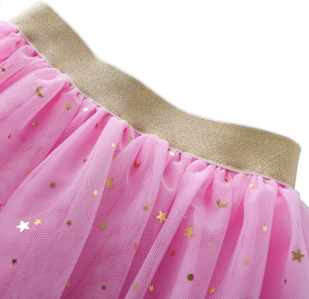 Toddlers Girls Sparkle Tulle Tutu Skirt with Sequins Stars Moon Sun - Image 3