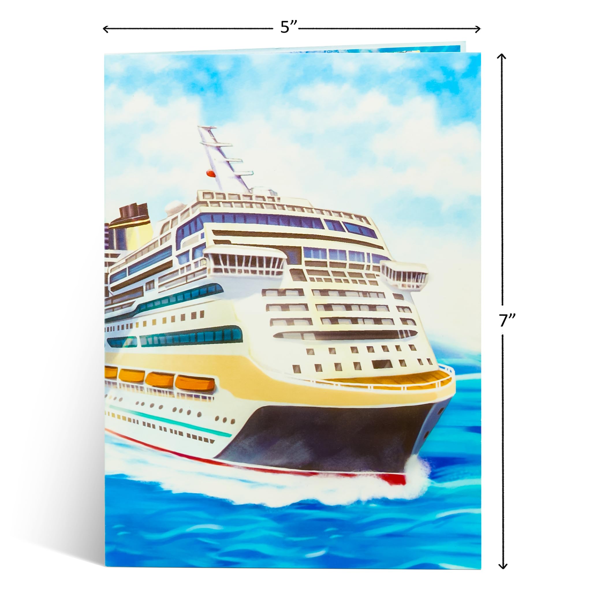 POPWOW Tarjeta desplegable de crucero, viajes, océano, tarjetas de felicitación 3D, regalo para el día del padre, jubilación, cumpleaños, papá, abuelo, hombres, compañeros de trabajo, jefe, 5 x 7