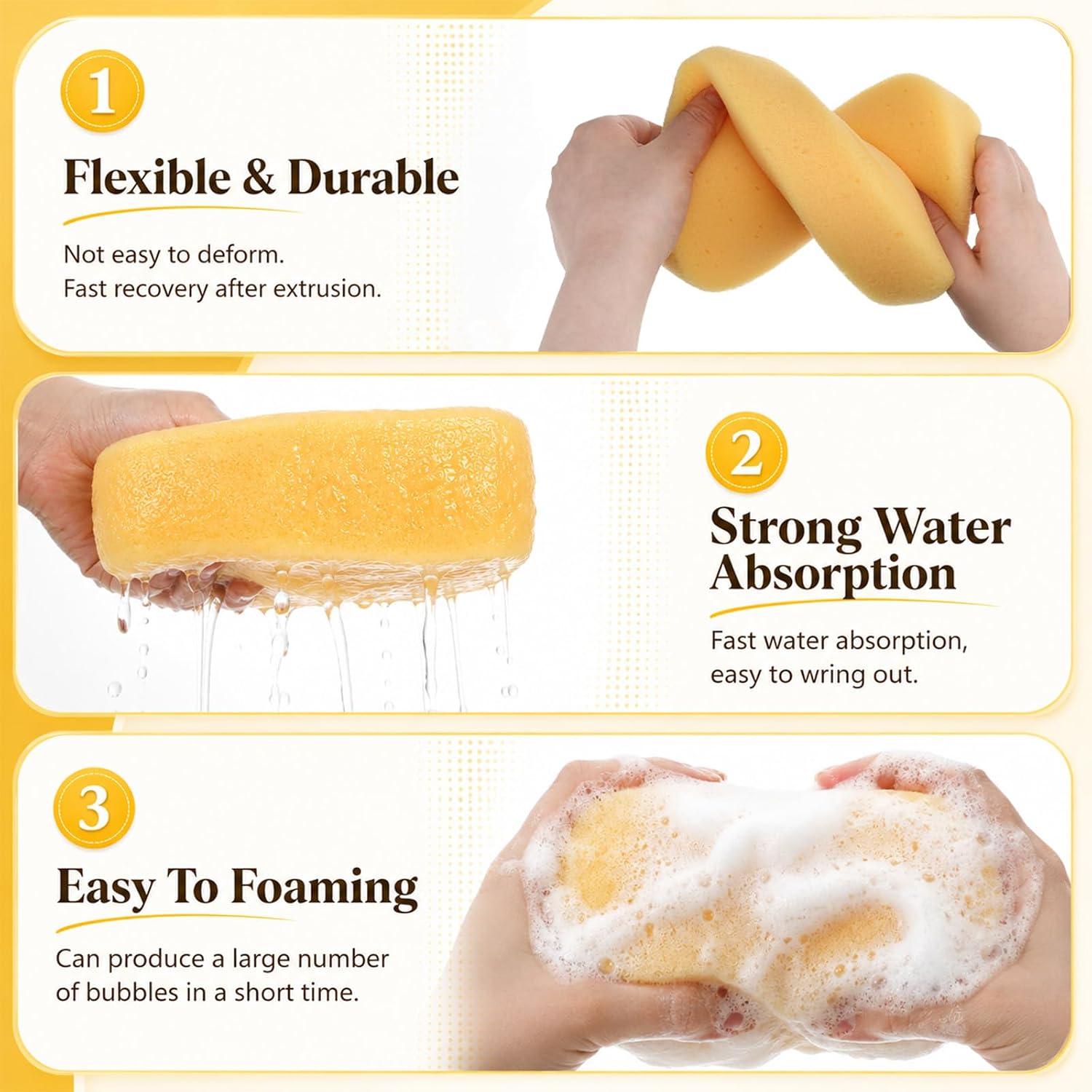 SHENLIU 24Pcs Large Sponges Bulk 7.5 x 5.5 x 2In Grout Sponges for Cleaning