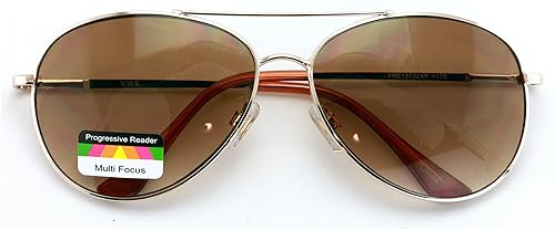 Miniatura 8 de V.W.E. Gafas de lectura progresivas sin línea de lágrima de metal, lentes de sol para lector trifocal