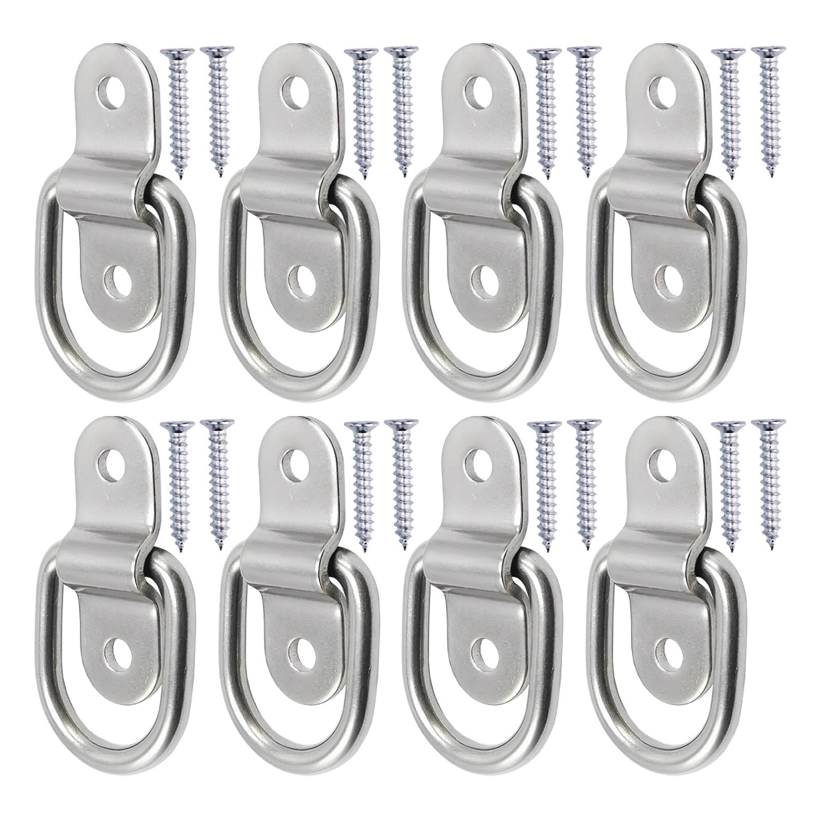Pjfcewfdgx 8 Set Silver Iron D-Ring Tie-Down Anchor Recessed For Flatbed Trailer Truck