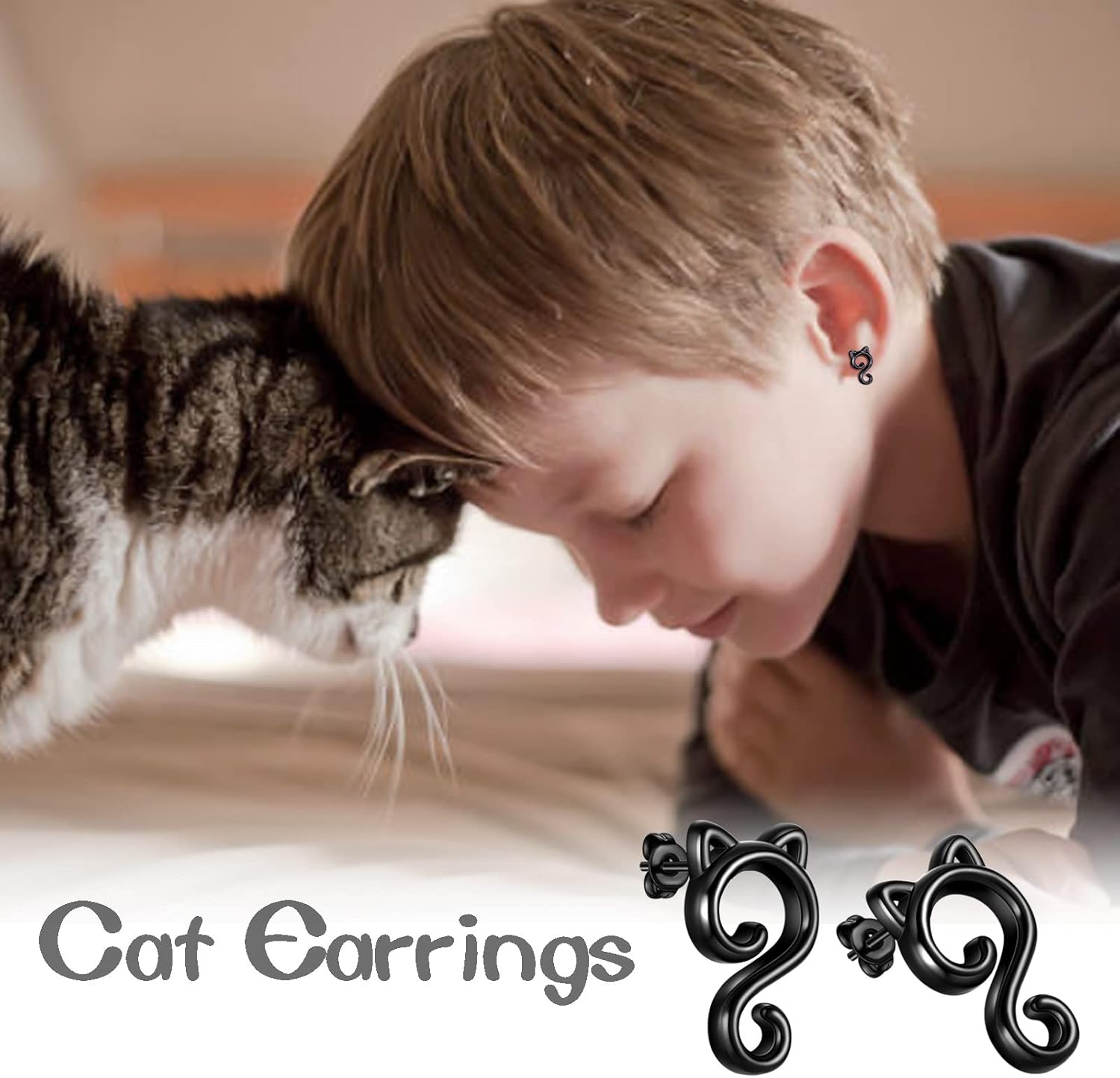 beautlace Cute Cat Adjustable Rings 18K Gold/Silver/Black Gun Plated Lovely Cats Animals Open Ring Jewelry for Women KR0029 - Image 7