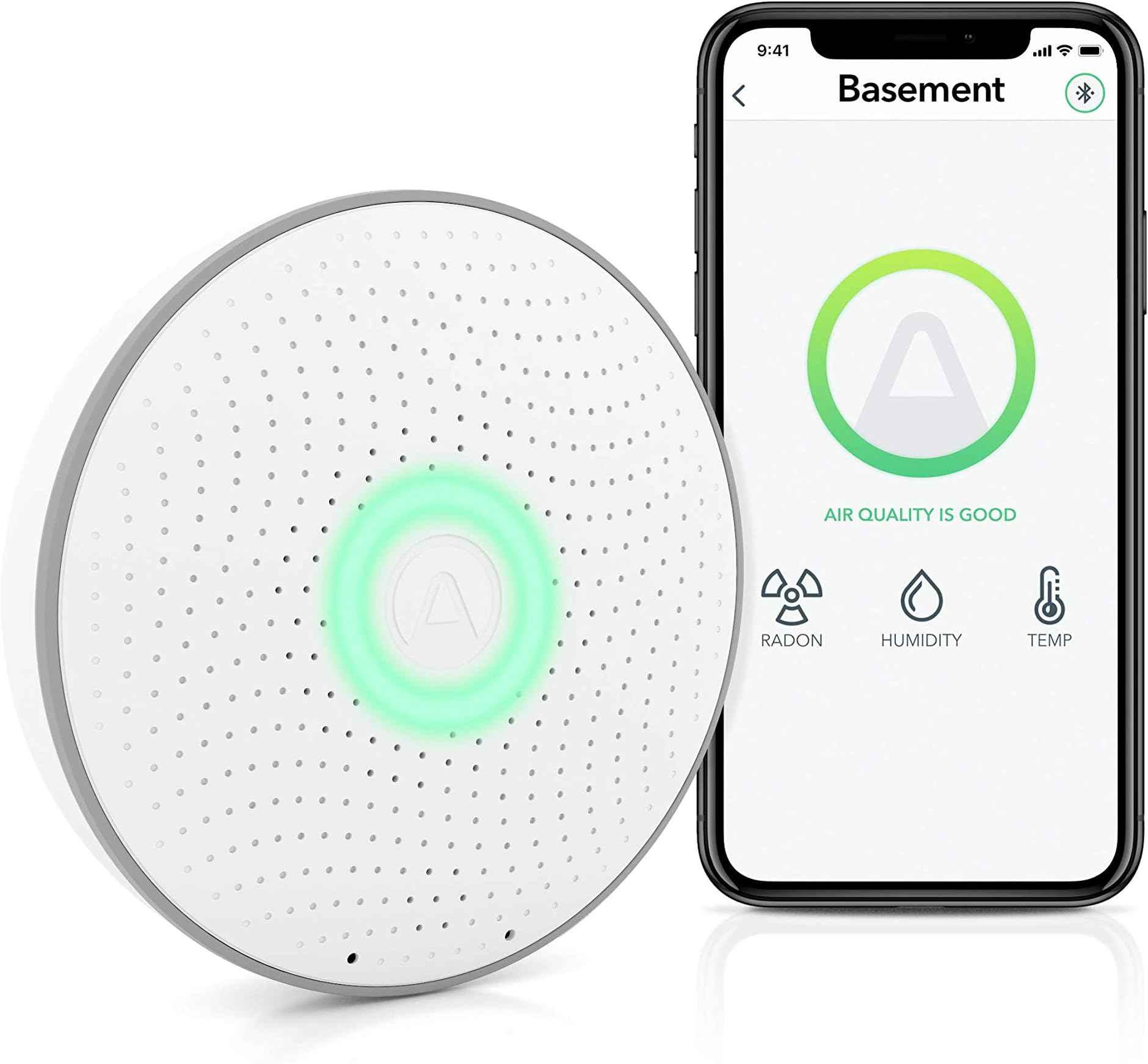 AirthingsWave 1st Generation - Smart Radon Detector with free app – Easy-to-Use – Temp and Humidity – Accurate – No Lab Fees – Battery Operated
