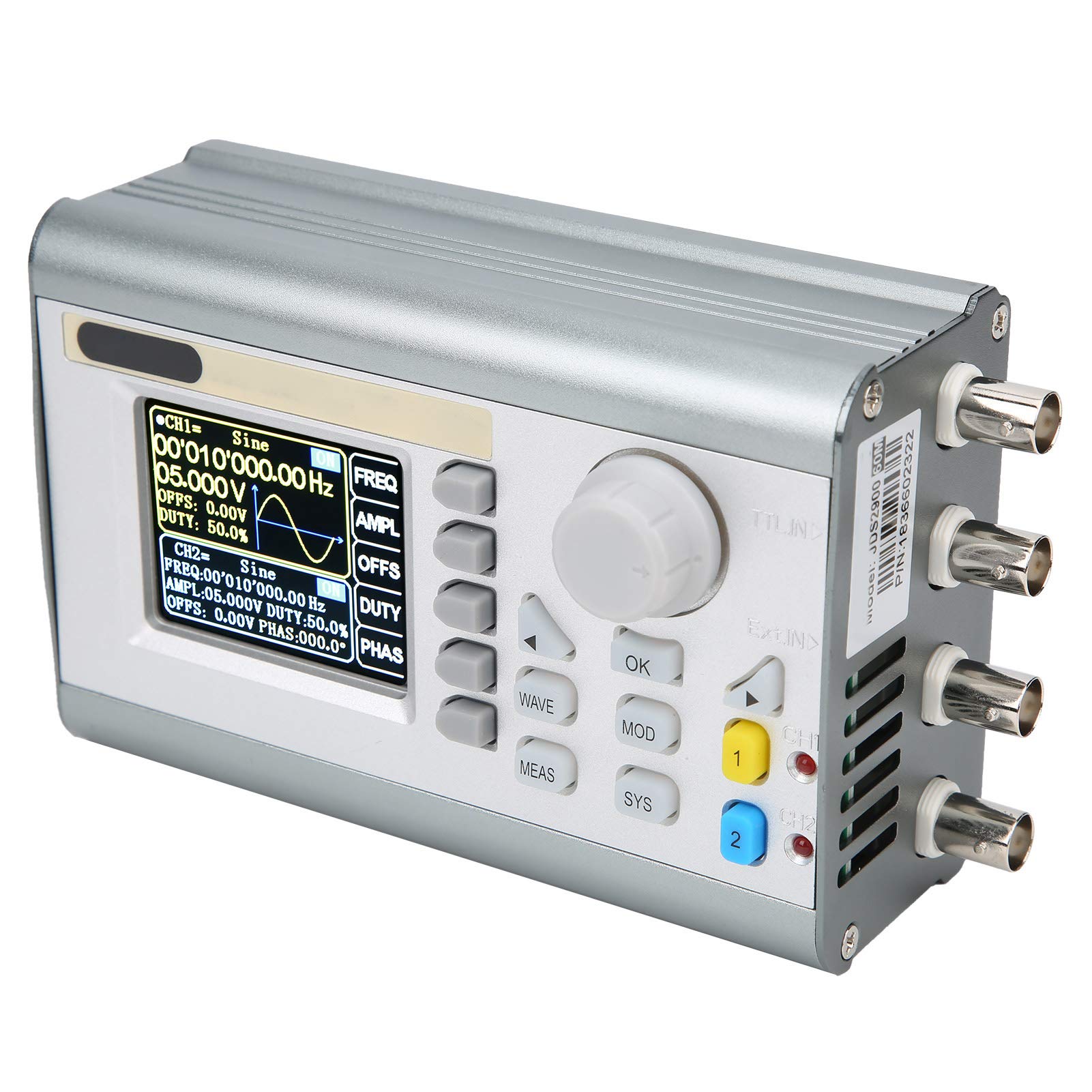 Générateur de JDS2900-60M Fonction DDS Générateur de Basse fréquence Fonction 2CH Sources de de Forme d'onde arbitraire AC100-240V(EU Plug)