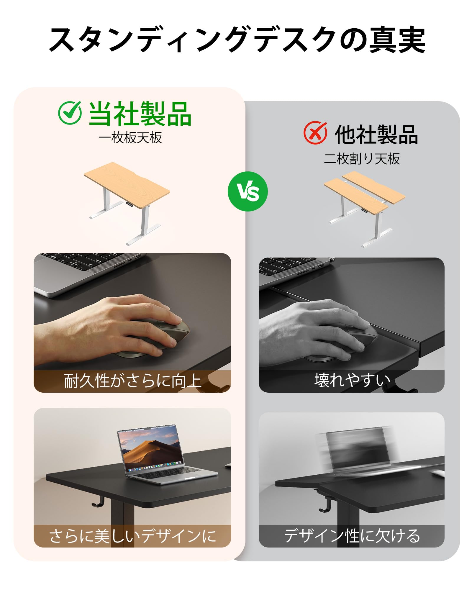 Amazon | FEZIBO 電動 昇降デスク 一枚板 幅80cm オフィスワーク