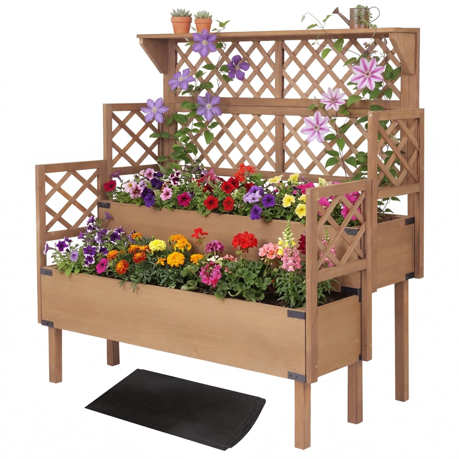Ketive Wooden Raised Bed with Trellis