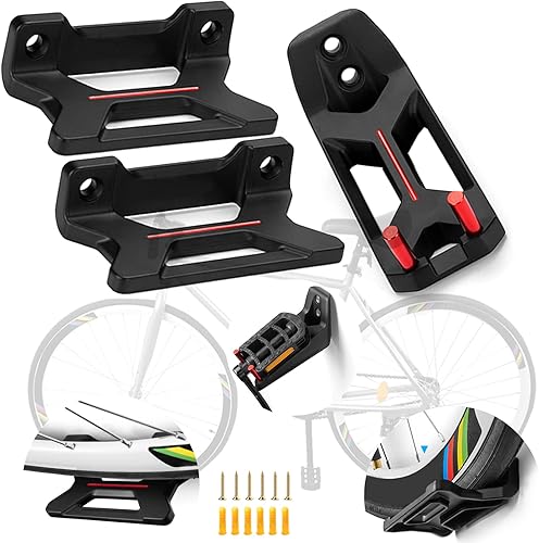 Soporte de pared para bicicleta, soporte horizontal para almacenamiento interior para garaje o hogar, ganchos de sujeción de bicicleta resistentes