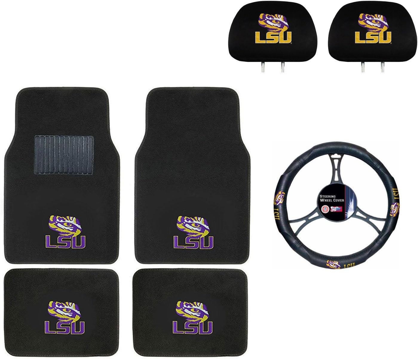 MULTI_B LSU Seat Cover,Floor mat, and Wheel Cover. You get