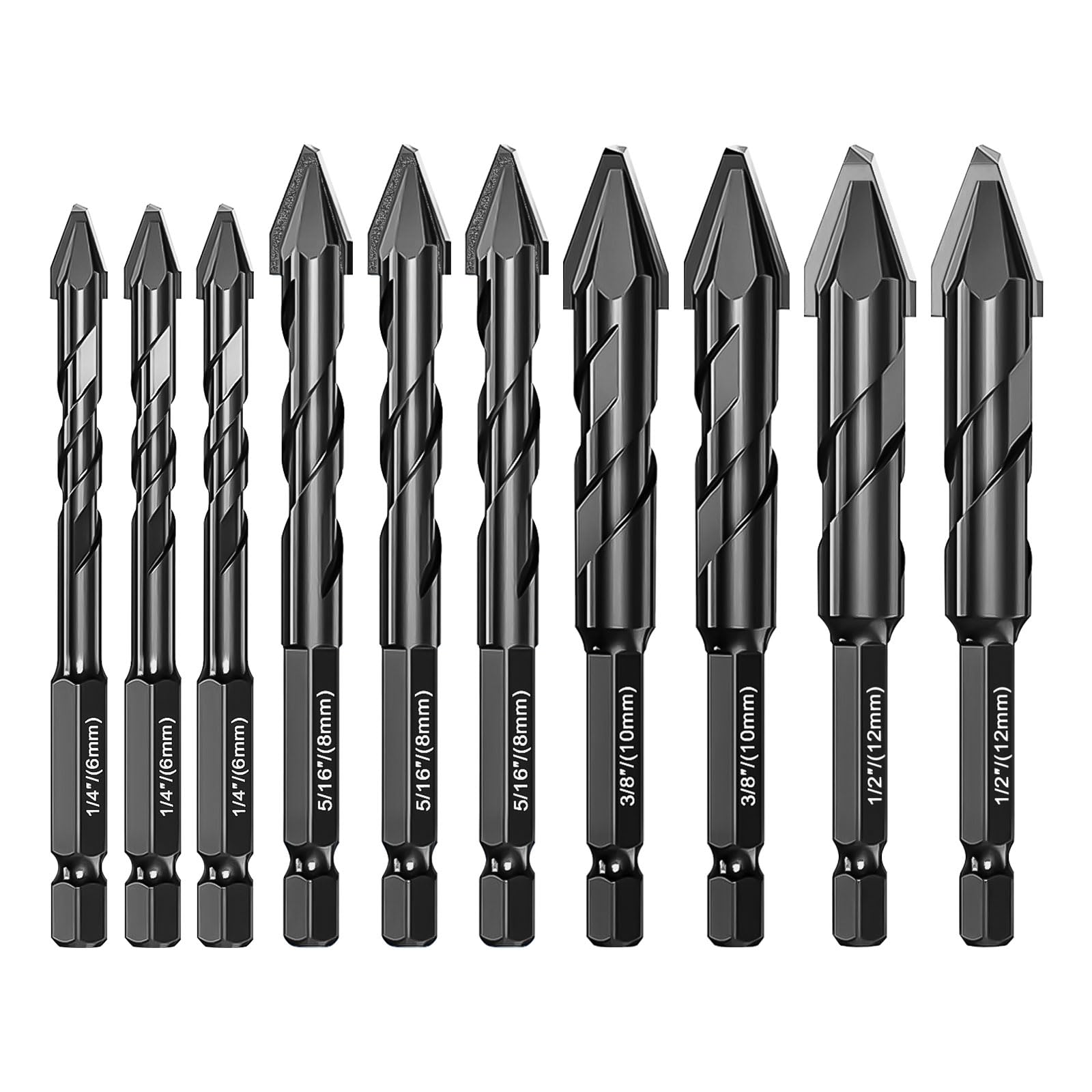 10 PCS Tile Drill Bits Set