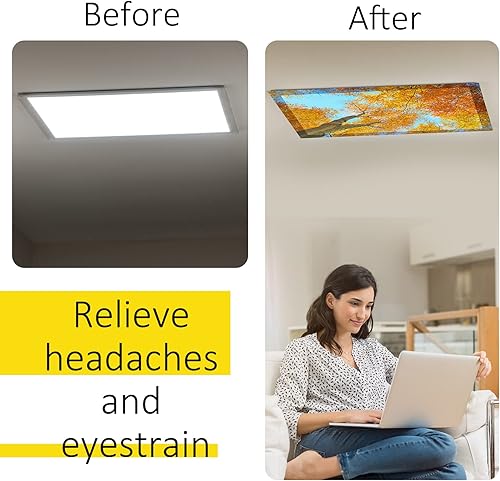 Miniatura 4 de Retisee 16 cubiertas de luz fluorescente LED para decoración de techo para aula, oficina, elimina el deslumbramiento severo que causa fatiga ocular