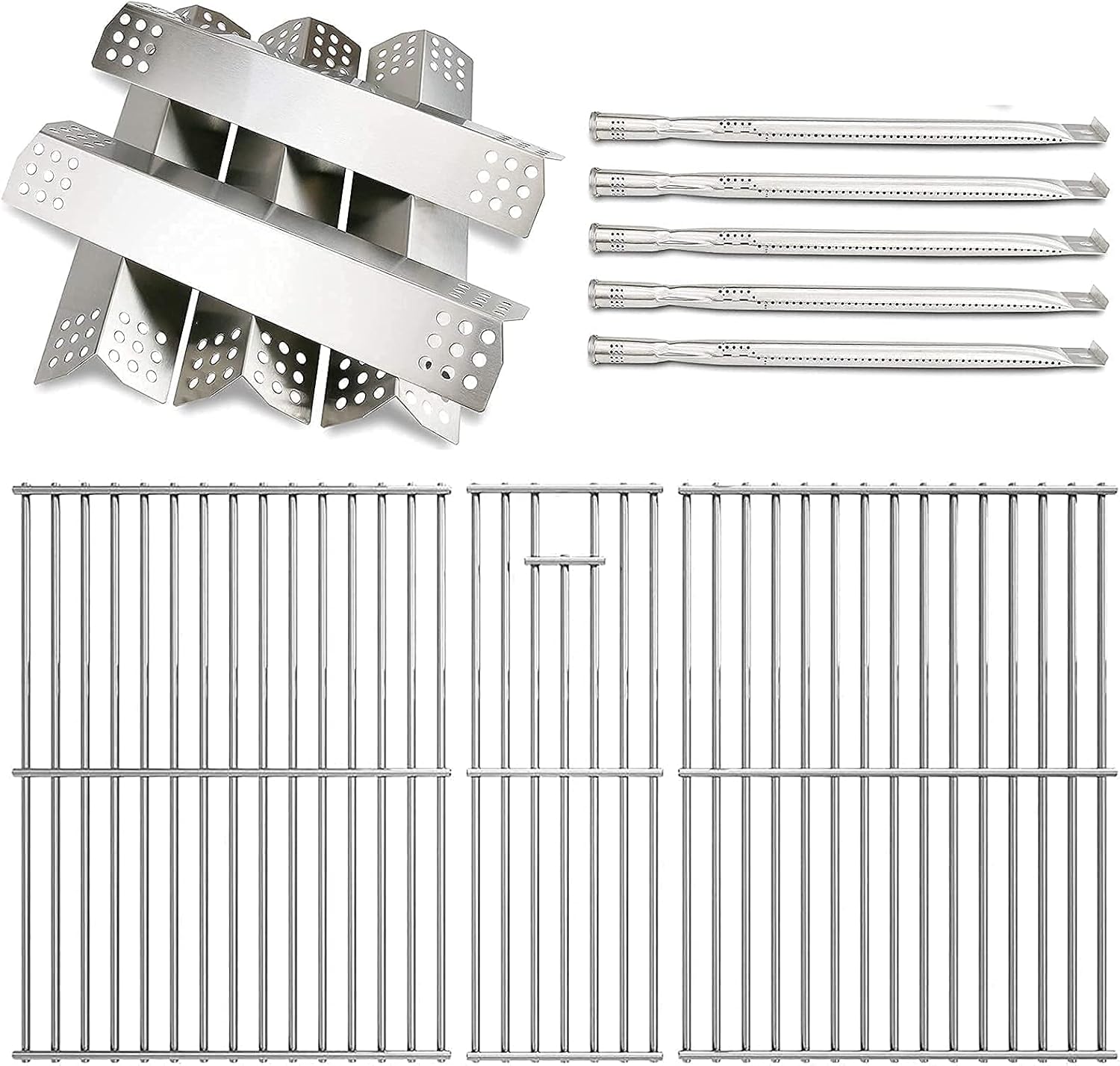 Grill Replacement Parts for Nexgrill 720-0882A Evolution Infrared Plus 5-Burner Gas Grill, Stainless Steel Repair Part kit for Nexgrill Burner Heat Plate Cooking GratesCooking Grid with Side Burner