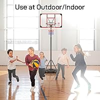 Vista 7 de Kids Basketball Hoop Outdoor 4.82-8.53ft Adjustable, Portable Basketball Hoops & Goals for Kids/Teenagers/Youth in Backyard/Driveway/Indoor, with