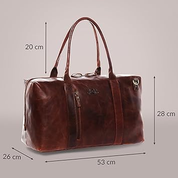 SID & VAIN Grote reistas met apart schoenenvak van echt leer, weekendtas Henry - sporttas handbagage met schouderriem - leren tas heren en dames bruin handgemaakt, Vintage lichtbruin, Large, Reistas