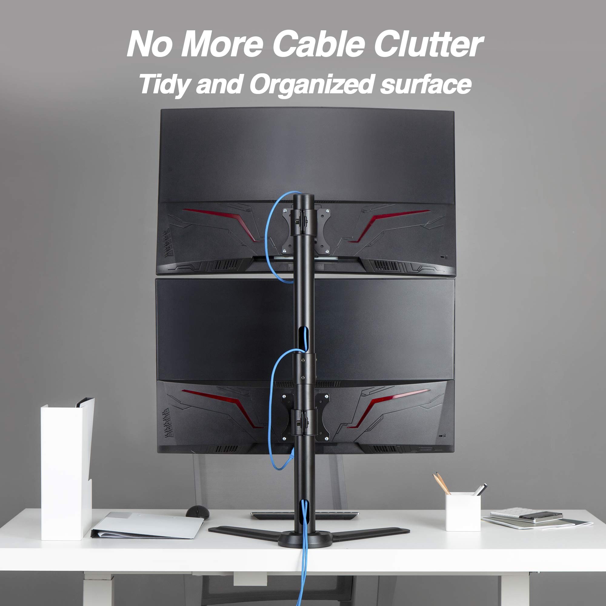 AVLT 34" Vertical Ultrawide Monitor Mount Stand Two Stacked 19.8 lb