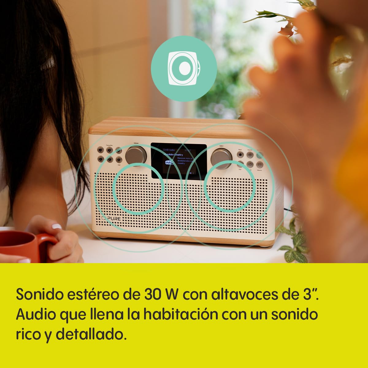 Pure Classic H6 Digitalradio Wei? DAB+ FM Internet-Radio Bluetooth 30W RMS