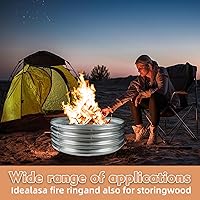 Vista 2 de Anillo de Fuego de Campamento de 32 Pulgadas de Diámetro, Gran Fosa de Fuego Redonda de Acero Galvanizado, Fosa de Fuego de Acero Resistente