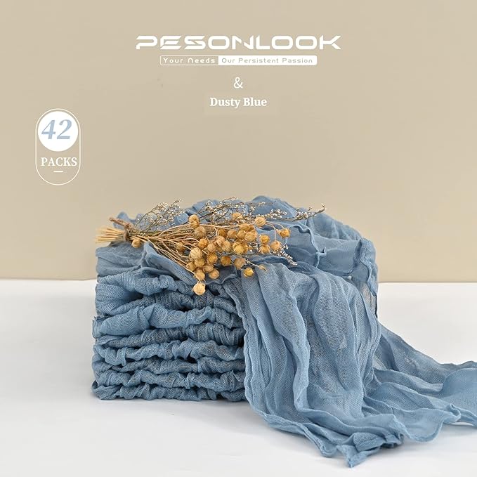 Set de 42 Servilletas de Tela Azul Polvoriento 50 x 50 cm miniatura 4