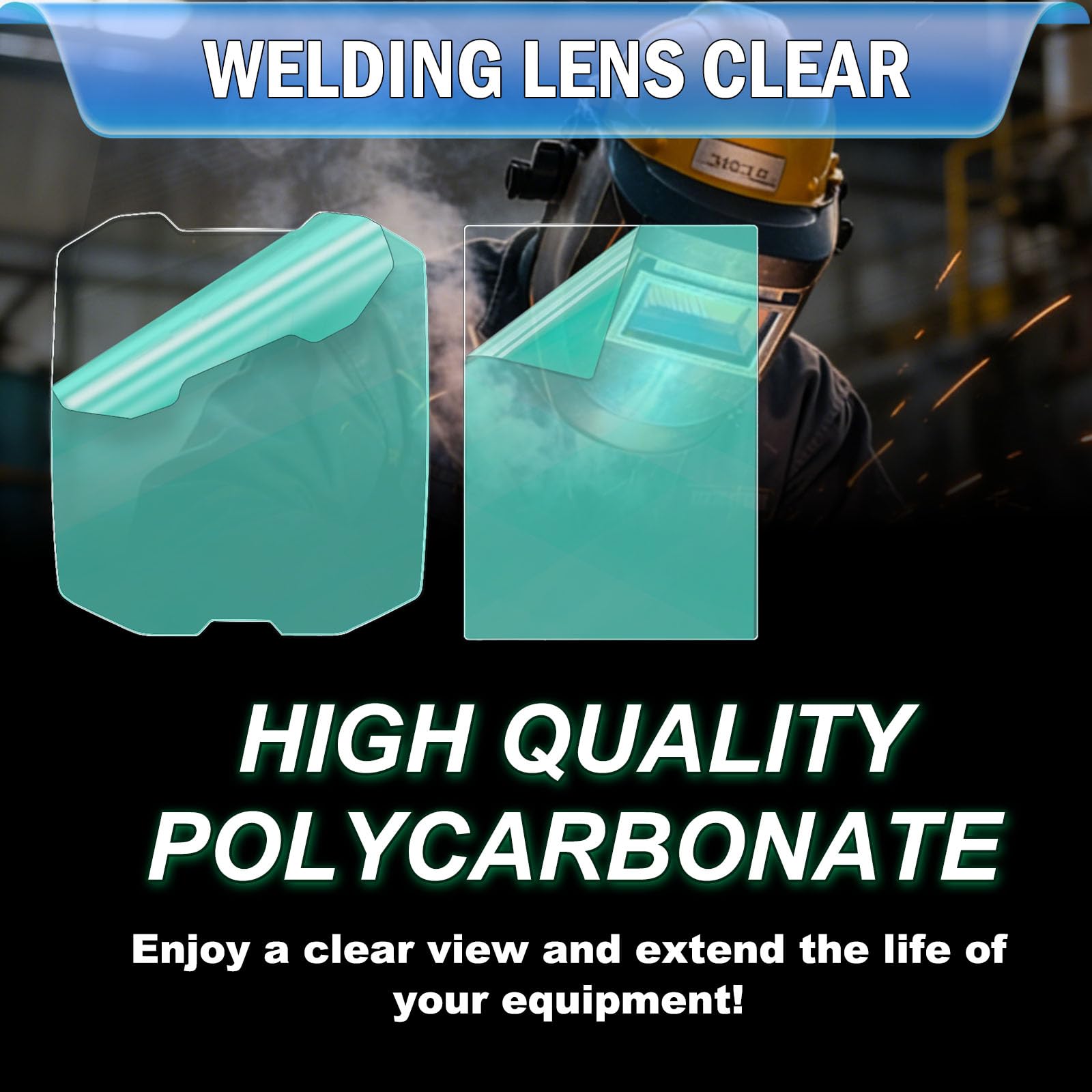 271320/271319 - Juego de combinación interior y exterior de lentes de soldadura transparentes, paquete de 20 piezas, compatible con lentes de repuesto de casco de soldadura Digital Infinity Series