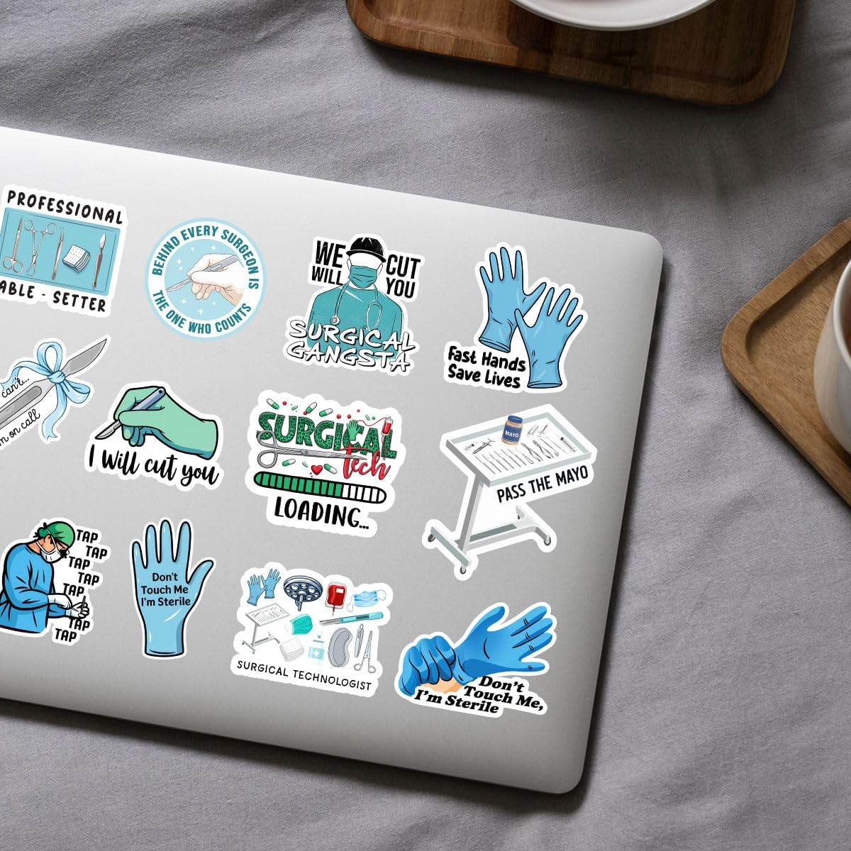 12Pcs Surgical Tech Sticker Nursing Surgical Medical Assistant Gift for image 2