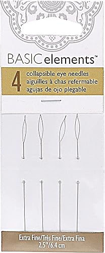 Miniatura 2 de The Beadsmith Basic Elements - Agujas plegables de 2.5 pulgadas de largo, alambre trenzado flexible, ojo grande, fácil de enhebrar, 4 agujas medianas