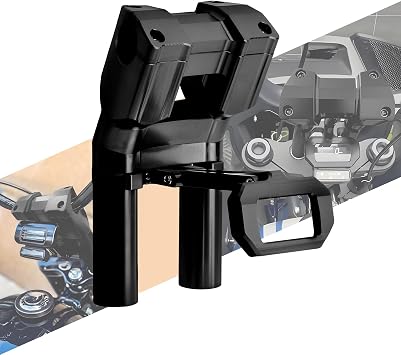Handlebar Risers with Speedometer Instrument Panel Fit For Harley Softail Street Bob FXBB FXBBS Low Rider ST FXST 2018-2024 Black 8 inch tall