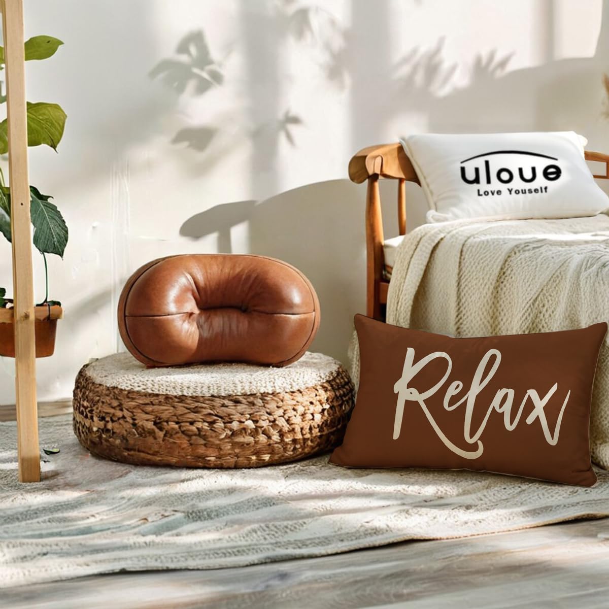 Relax Unwind Throw Pillow Covers 12x20 Farmhouse Spring Summer Decorative Lumbar Pillowcases Porch Patio Cushion Covers 2Pack for Bedroom Living Room Sofa Couch Home Decor (Coffee) - Image 5