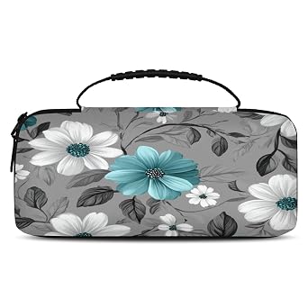 BICUUZHI Floral White Daisy Carrying Case Compatible with Nintendo Switch 2, Portable Travel Carry Case Pouch with 20 Games Cartridges for Accessories and Games