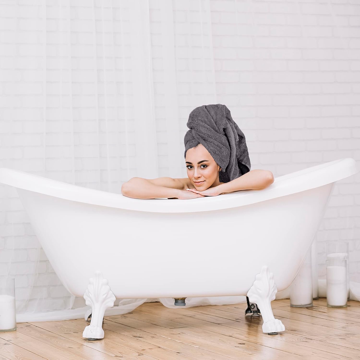 Tens Towels Large Bath Towels, 100% Cotton Towels, 30 x 60 Inches, Extra Large Bath Towels, Lighter Weight & Super Absorbent, Quick Dry, Perfect Bathroom Towels for Daily Use (Pack of 4) (Dark Grey) : Home & Kitchen