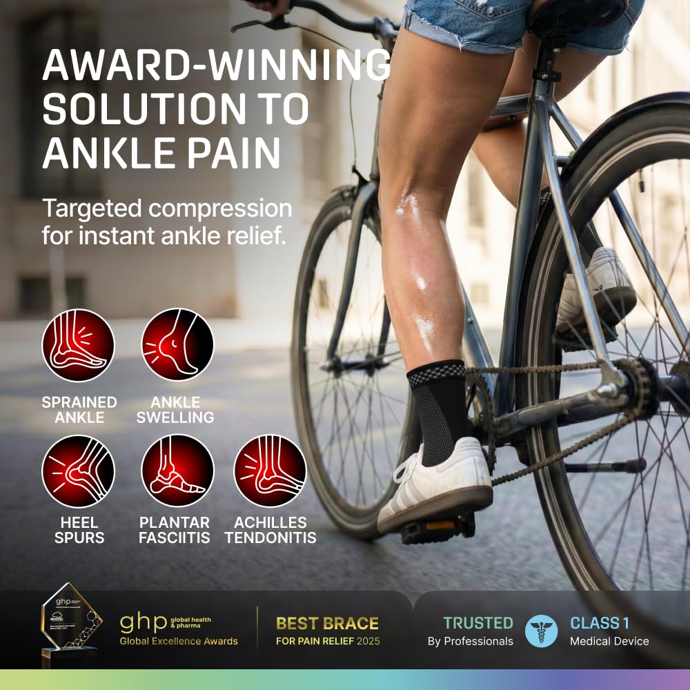 Modvel Ankle Brace for Women & Men - Compression Ankle Sleeve & Foot Brace, Right Left Ankle Support for Sprained Ankle, Achilles Tendonitis, Plantar Fasciitis Relief, Running Basketball Soccer - 2